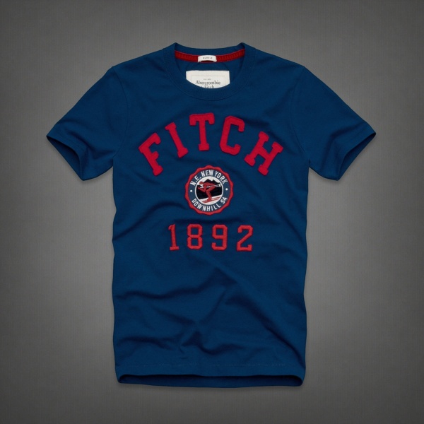 Abercrombie Fitch Hombres De Cuello Redondo Corto Remera AF5357